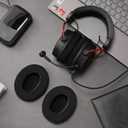 2 x Replacement Cooling-Gel Ear Pads for HyperX Cloud 1/2Alpha,Alpha S/Cloud Flight/Flight S/StingerStinger SStinger core/High-Density, Shock-Absorbing Foam,Ice Silk Fabric (Black)