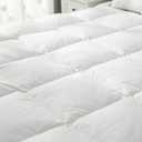 Premium Quality Luxury White Goose Down and Feather Mattress Pad Mattress Topper Baffled Featherbed Overfilled-All Season,Full Size