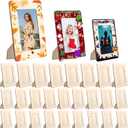 Gerrii 30 Pack Wooden Picture Frames for Multiple Sizes Photos, 4 x 6 and 5 x 7 and 6 x 8 Inch for DIY Wood Photo Frames, Unfinished Standing Picture Frame Decorate for Halloween Christmas