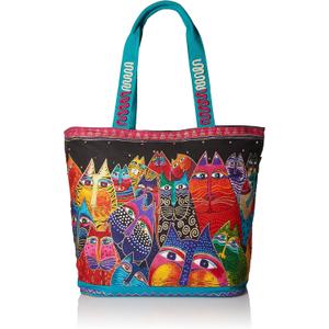 Laurel Burch (LB5230) Shoulder Tote Zipper Top 19, 1/2-Inch by 6, 3/4-Inch by 15-Inch, Fantasticats