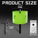 2 x 2-1/8" (54mm) Bi-Metal Hole Saw with Arbor-Multi-Material Cutting Kit for Thin Iron, Wood & Drywall - High-Speed Steel Teeth with Smooth Cutting Edge, Fast Chip Removal & Bonus Dust-Proof Bag