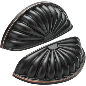 HARPOON 6 Pack Bin Cup Drawer Handles, Vintage Kitchen Pulls Cabinet Hardware, 3 inch Hole Center, Oil Rubbed Bronze