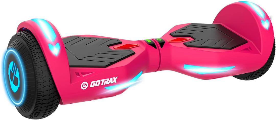 Gotrax Hoverboard with 6.5" LED Solid/Offroad Tires, Max 5/6 Miles Range, 6.2mph Power by Dual Brushless Motor, UL2272 Certified and 65.52Wh/93.6Wh Battery Self Balancing Scooter for 44-176lbs