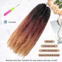 Marley Twist Braiding Hair 18 inch Afro Kinky Curly Crochet Braids 8 Packs Cuban Twist Crochet Braids Synthetic Low Maintenance Skin-Friendly Marley Hair Extensions(1B/30/27, Packs of 8)