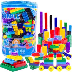 Dimple Building Blocks for Toddler (300 Pcs) Stacking Toys & Puzzle Games for Learning and STEM Fun Montessori Toys, Educational Baby Blocks Age 3+ Toddler Boy & Girl Birthday for Kids