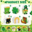 Hollowfly 12 Pack St. Patrick's Day Treat Boxes Irish Shamrock Leprechaun Table Decorations Clover Paper Candy Cookie Gift Box Bags Flower Vase for St. Patrick's Spring Activity Home Tabletop Decor
