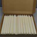 Treela 36 Pieces Flameless Taper Candles 11 Inch Flickering Faux LED Battery Operated Electric Fake Candles for Christmas Halloween Birthday Wedding Party (Ivory White,Vertical Stripes)