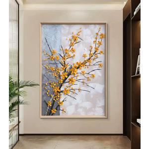 Hand Painted White And Black Flower Canvas Wall Art for Living Room,Large Framed Floral Oil Painting for Bedroom, Modern 3D Floral Artwork Wall Decor for Office Home Decor 28" x 40"