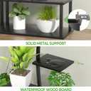 Plant Stand Shelf Indoor with 8 Grow Light, 10 Tiered 65" Tall Black Large Half Moon Lighted Plant Rack Holder, 2 Pack Big High Circular Arch Multi Herb Stand with Built in LED Grow Light Set