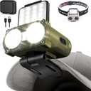 LED Hard Hat Light, 800Lumens Rechargeable Dimmable Clip on Cap Lights, 180°Adjustable Hat Flashlight Headlamp Waterproof for Running, Camping, Hunting, Cycling (Black)