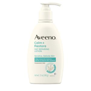 Aveeno Calm + Restore Oat Repairing Body Lotion for Sensitive Skin, Daily Moisturizer with Prebiotic Oat, Aloe & Pro-Vitamin B5, Fragrance Free Body Lotion Helps Heal Dry Skin, 12 oz Aveeno Calm + Restore Oat Repairing Body Lotion for Sensitive Skin, Daily Moisturizer with Prebiotic Oat, Aloe & Pro-Vitamin B5, Fragrance Free Body Lotion Helps Heal Dry Skin, 12 oz