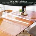 Rectangular Clear Plastic Table Cover Protector Thicken Heat Resistant Crystal PVC Desk Cover Protector for Marble Table Coffee Table Bar Countertop Dining Table Waterproof Non-Slip 52x108" or 106"