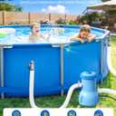 Standard Series Above Ground Pool Filter Pump - 800 GPH Flow Rate | Rapid Circulation & Micro-Debris Filtration, Pool Cartridge Filter Pump System - Keep Water Crystal Clean & Clear-Deep Blue