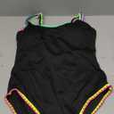 popvil One Piece Swimsuit Tummy Control Womens Bathing Suits Modest Curvy Neon Sexy Sport Swimwear (Large, Black)