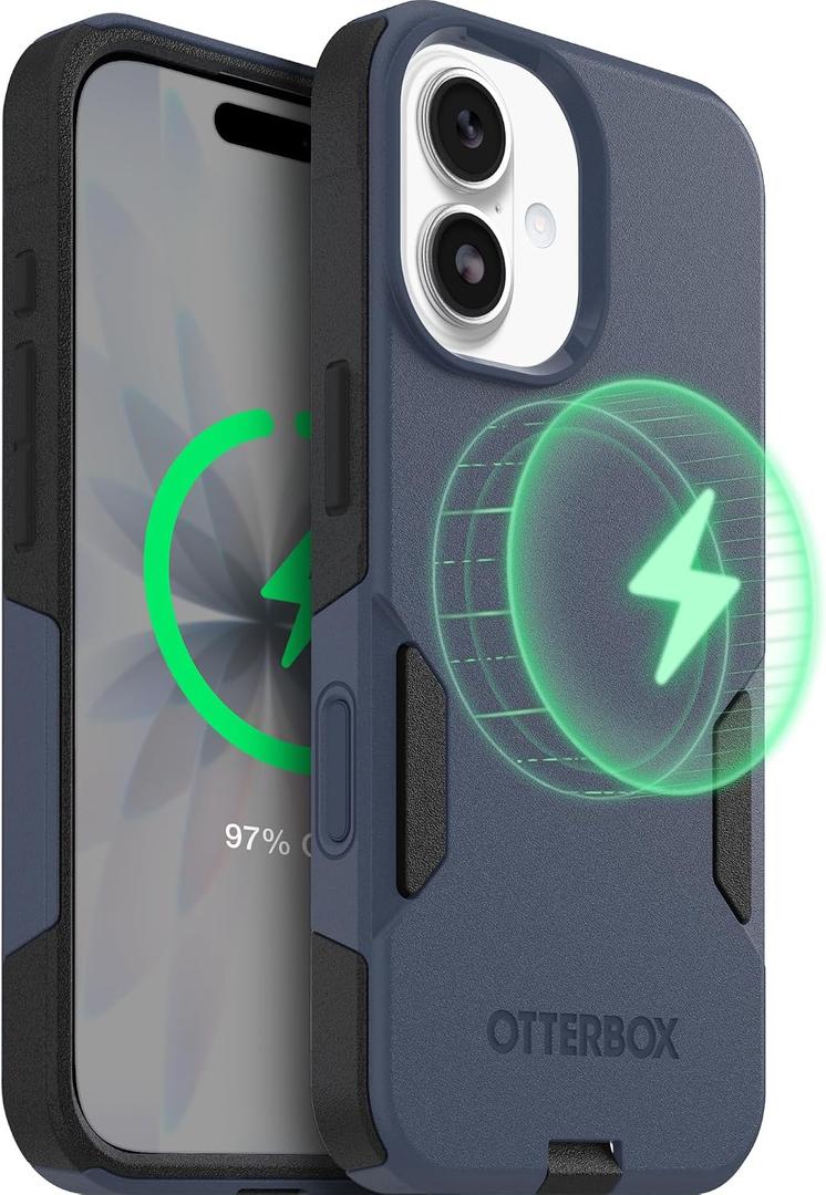 OtterBox iPhone 17 (Only) – Commuter Series Case – Built-in MagSafe – Thin, Dual-Layer, Pocket-Friendly, Port Cover – Midnight Sky (Blue/Black)