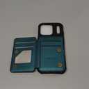 Vinich for iPhone 17 Pro Wallet Case with Card Holder, RFID Blocking Credit Slots Kickstand Shockproof Phone Cover Fit for iPhone 17 Pro 6.3" Bluish Green