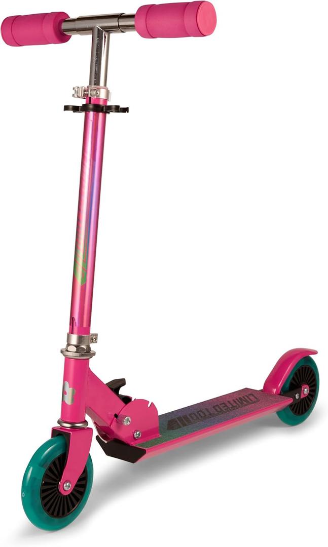 Limited Too Kick Scooter for Girls 5-12 Years, Light-Up Wheels, Glitter Deck, Adjustable Handlebar, Foldable 2-Wheel Kids Scooter, Holds up to 75 lb