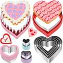 Heart Cookie Cutter Set, 10-Piece Stainless Steel Biscuit Cutters for Valentine's Day Baking, Cake & Cookie Decorating, Dishwasher Safe (1 to 4-Inch)
