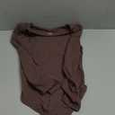 SUUKSESS Women Square Neck Long Sleeve Bodysuit Sexy Thong Bodysuit Shirts (Medium, 01 Brown)