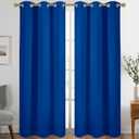 Diraysid Royal Blue Grommet Blackout Curtains for Bedroom Thermal Insulated Room Darkening Curtains Drapes, 42 x 84 inch, 2 Panels