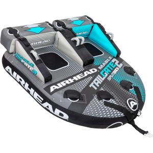 Airhead Mable Tailgate Towable Tube for Boating, 1-2 Rider Inflatable Boat Tube for Water Tubing, Heavy Duty Full Nylon Cover, EVA Foam Pads, Dual Tow Point, Patented Speed Safety Valve, Splitback