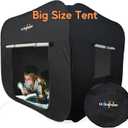 Pop up Sensory Tent for Kids, Extra Big 47x47in Black Out Calming Hideout Den, Calm Down Black Tent for Autism Kids ADHD SPD, Autistic Sensory Room Play Tents with Door & Window