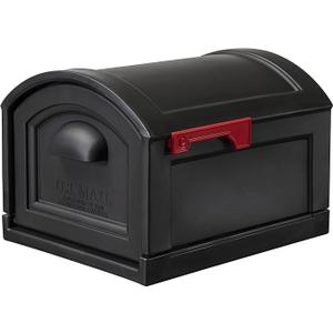 Step2 Town-to-Town XL Post-Mount Mailbox, Weather Resistant, Large Outdoor Mailboxes, Made of Durable Plastic, Easy to Install, USPS T4 Sized Mailbox, Flag Included, Onyx Black