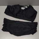 Eytino Womens Plus Size Bikini Sets High Waisted V Neck Bahting Suits Two Piece Color Block Swimsuits (4X, Black)