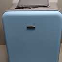 Expandable Luggage with Spinner Wheels,Large Suitcases with Child Seat Design,Hard Luggage for Women and Men,20 inch Hardside Carry on Luggage for Travel (Blue Visor)