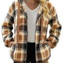 Nirovien Womens Sherpa Jacket Fuzzy Zip Up Hoodie Oversized Fleece Jackets Fluffy Coat with Pockets 2XL