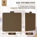 Touri Pottery Bats Set for Pottery Wheel - 6 Pack 7 Square Inner Bats Only, Ceramic Tools for Pottery Making, Brown