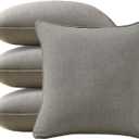 4 Pack Sunbrella Outdoor Water Repellent Throw Pillows 18x18 Inch with Insert, Decorative Square Patio Pillows for Home Garden Couch Balcony, Cast Shale
