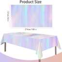 4 Pack Iridescent Plastic Tablecloths Disposable Table Cover Sparkly Foil Table Cloth for Rectangle Tables Party Decorations Birthday Princess Bridal Wedding Christmas Iridescence, 54 x 108 Inch