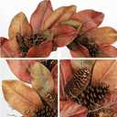 Briful 24 Inch Artificial Magnolia Leaves Wreath with Pinecones