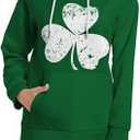 TMSD Women's Mardi Gras St.Patrick's Day Long Sleeve Hoodie with Pocket (XX-Large)