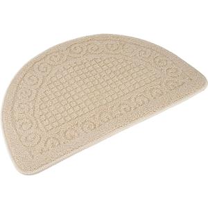 Echaprey Half Round Non-Slip Kitchen Bathroom Toilet Doormat Floor Rug Mat Keeps Your Floors Clean Home Decor (Small, Camel)