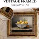 Vintage Gold Framed Kitchen Wall Art Retro Rustic Farmhouse Painting Canvas Picture Wall Decor Yellow Lemon Still Life Antique Fruit Poster PrintArtwork for Living Room Bedroom Home Decoration, 11"L x 9"W