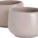 Uaral Cermic Small Coffee Mugs 10 Ounce Cappuccino Mugs Handmade Mug Set with One-finger Handle for Mocca,Latte,Cereal,Yogurt and Beverage,Set of 2(Cream)
