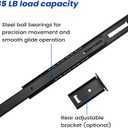 LONTAN 1 Piece Black Center Mount Drawer Slides 12 Inch - Bottom Centered Drawer Mount 3/4 Extension Heavy Duty Drawer Glides for Cabinets, Dressers, and Furniture  Smooth and Quiet Operation