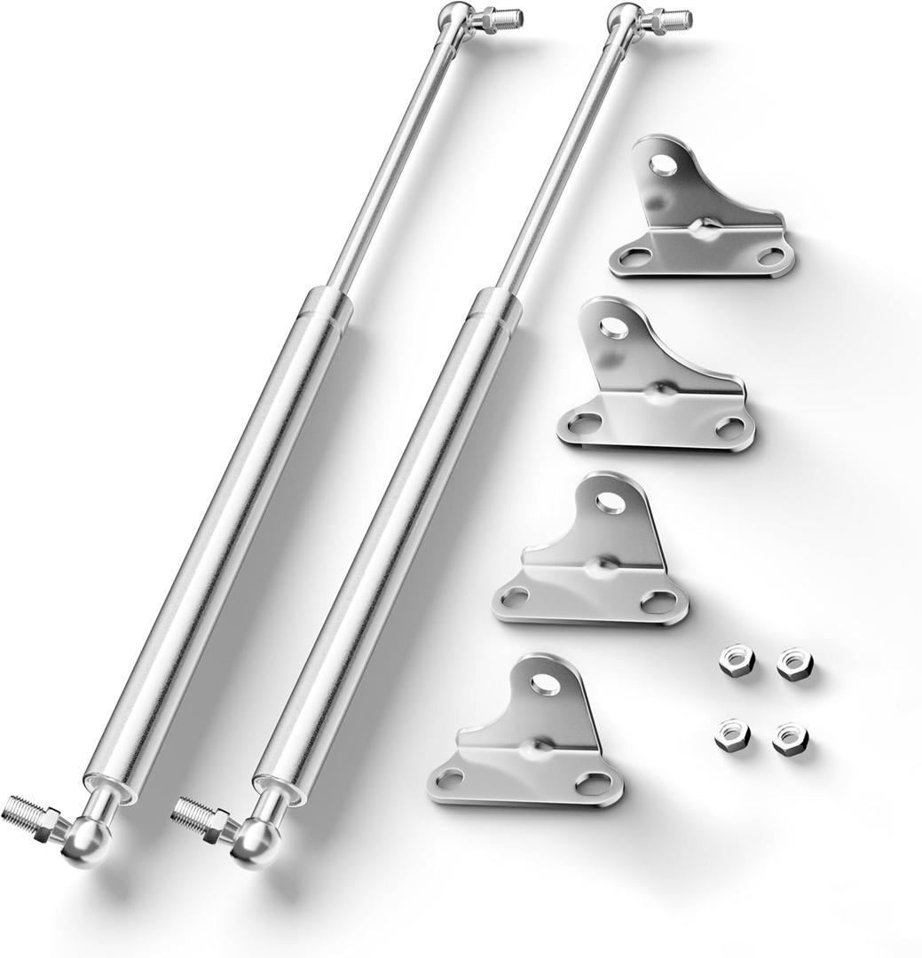 Vepagoo 15 Inch 67Lb/300N Stainless Steel Gas Struts Shock for Boat Hatch, Marine Spring Prop Lift Support with Brackets for RV Bed Cabinet Trap Door Storage Box Lid, 2pcs (1pair)