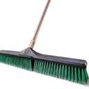 Eyliden Heavy Duty Push Broom 24" - Garage Sweeper Shop Brooms with 66" Long Handle, Outdoor Stiff Bristles Concrete Push Broom for Sidewalk Driveway Yard Patio Deck Warehouse Sweeping, Sweep Snow (Green)