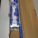 MR.SIGA Professional Microfiber Mop for Hardwood, Laminate, Tile Floor Cleaning, Stainless Steel Telescopic Handle - 3 Reusable Flat Mop Refills and 1 Dirt Removal Scrubber Included (Blue)