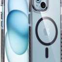 FNTCASE for iPhone 15 Magnet Case: for iPhone 14 Case | Magnetic Shockproof Clear Protective Cell Phone Cover | Rugged Drop Protector with Built-in Anti-Collision Tape & Metal Button Design (Black) (Dark Black)