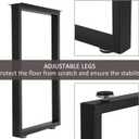 ALLCOS Metal Table Legs 30 Inch Heavy Duty Dining Desk Legs Black Metal Coffee Table Legs with Adjustable Feet Pads, Black, Set of 2