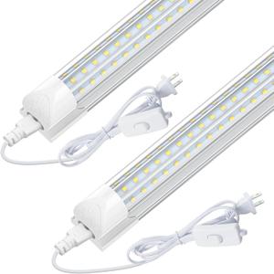 CNSUNWAY Led Shop Lights 4FT, D Shape LED Light 50W 7500LM 6500K Daylight White, Garage Light, Linkable Clear Cover T8 Integrated for Garage Workshop Workbench, ETL Listed(2-Pack)