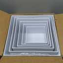 6Pcs Buffet Risers with Mini Sign and Maker, Acrylic Food Risers for Buffet Table, White Food Display Stands for Party, Collectibles Jewelry Display Stand, Acrylic Boxes Nesting Risers(10",9",8",7",6",5")