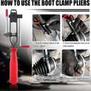 2PCS Cuttable Rubber Inner Tie Rod Boot Kit,Rack and Pinion Boot Set Includes Cable Ties and Clamps,Thickened Steering Rack Boots Kit with CV Boots Clamp Pliers as Car Accessories