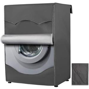 Washing Machine Cover Outdoor Top Load and Front Load Machine,Dryer Cover With Zipper Design for Easy Use,Waterproof Dustproof and Sunscreen, Gray,23x23x33in