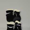 Dog Boots, Fleece Dog Shoes for Small Dogs, Anti-Slip Sole Dog Boots & Paw Protectors, Dog Winter Snow Booties for Outdoor Walking Running (S (< 4 lbs))