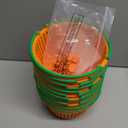 12 Pcs Halloween Pumpkin Baskets Bulk Trick or Treat Candy Buckets Plastic Devil Smile Candy Basket with Handle Pumpkin Resin Charms Jack O Lantern for Halloween Party Favors Decorations Gift